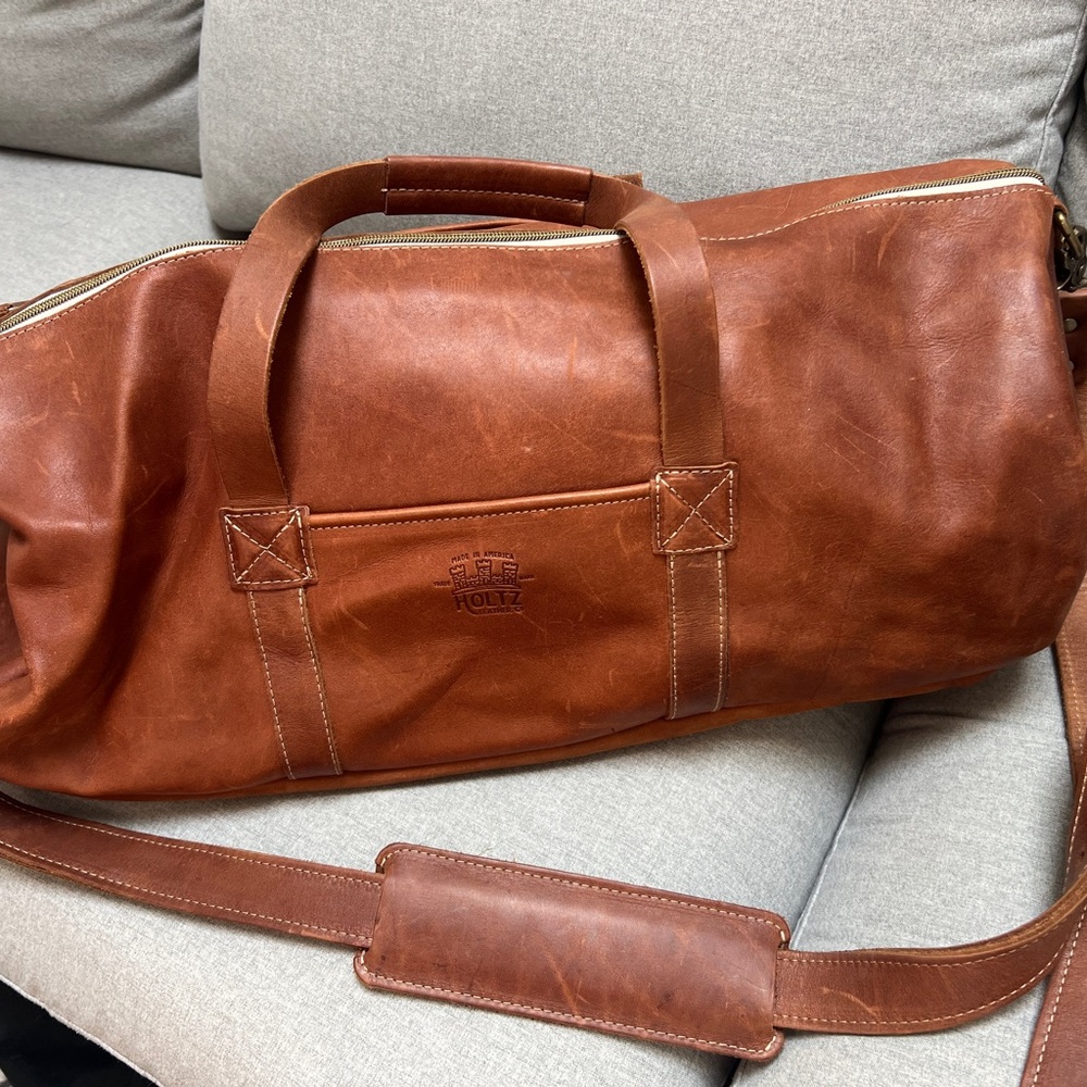 Holtz Brown Leather Men's gym Bag